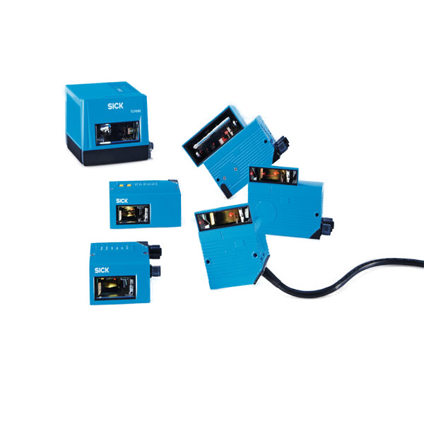 Übersicht Sick Barcode Scanner der CLV6er Serie in blau und schwarz