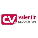 Etikettendrucker Zubehör Carl Valentin Logo in rot, weiss und schwarz