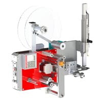 Labelling machines with precision dispensing module for WILUX System DLS3102 PA/PS in red, silver and black