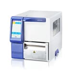 Industrial label printer Carl Valentin Spectra II in gray, blue, silver and large display