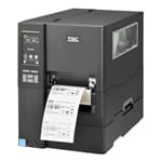 Logistics label printer TSC MH241P series in black and gray with white printed label